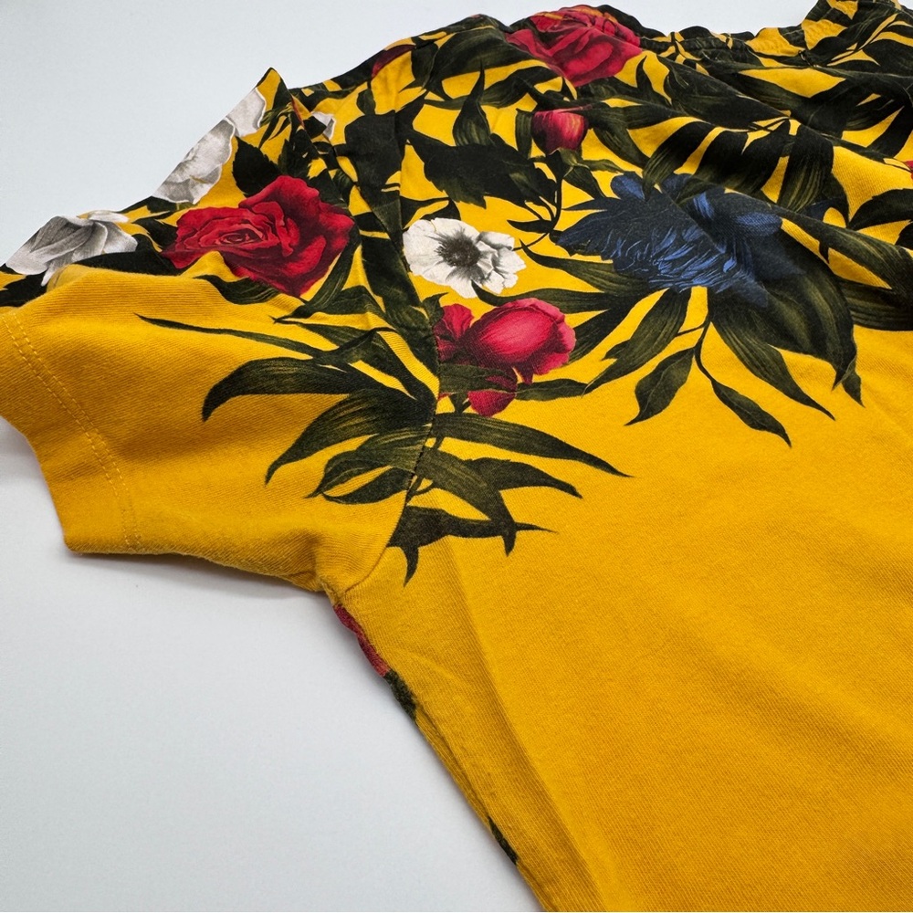 ZARA Men’s Floral Rose Yellow T-Shirt - Picture 10 of 12